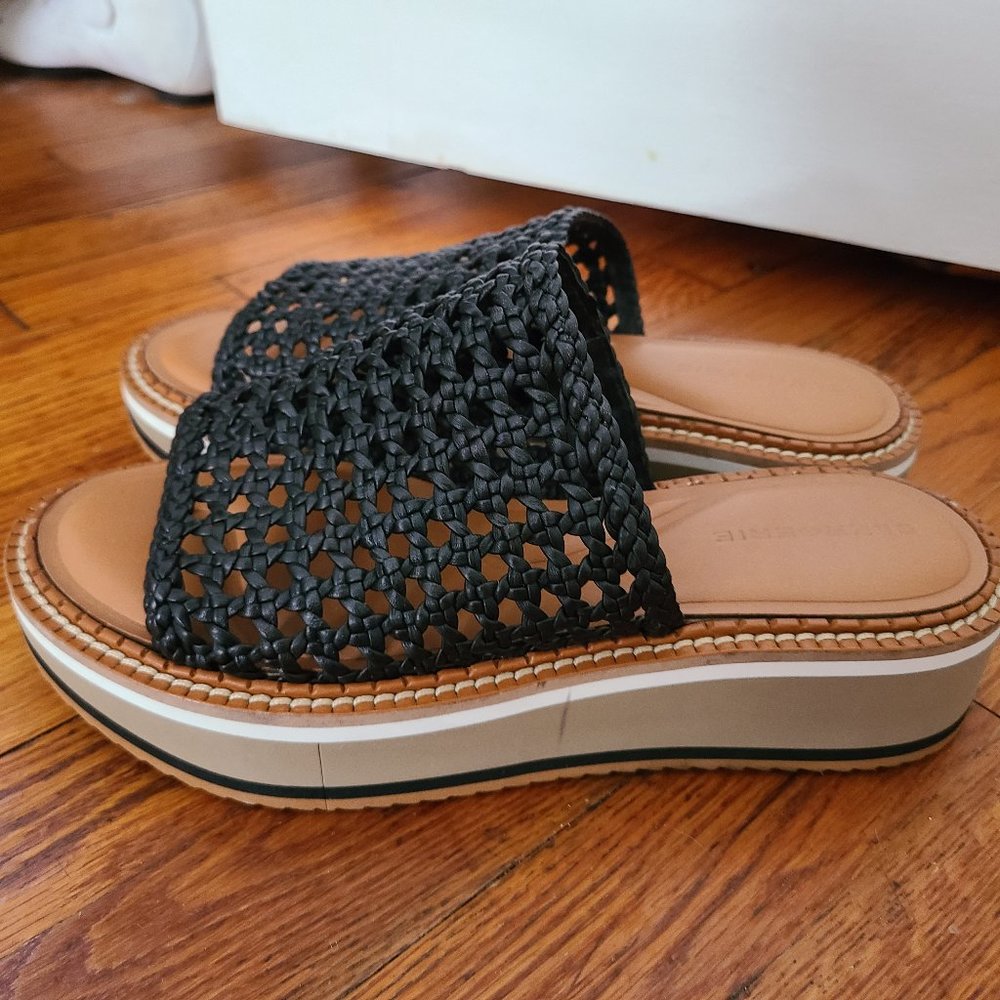 Clergerie Women's Fausta Woven Platform Slide Sandals